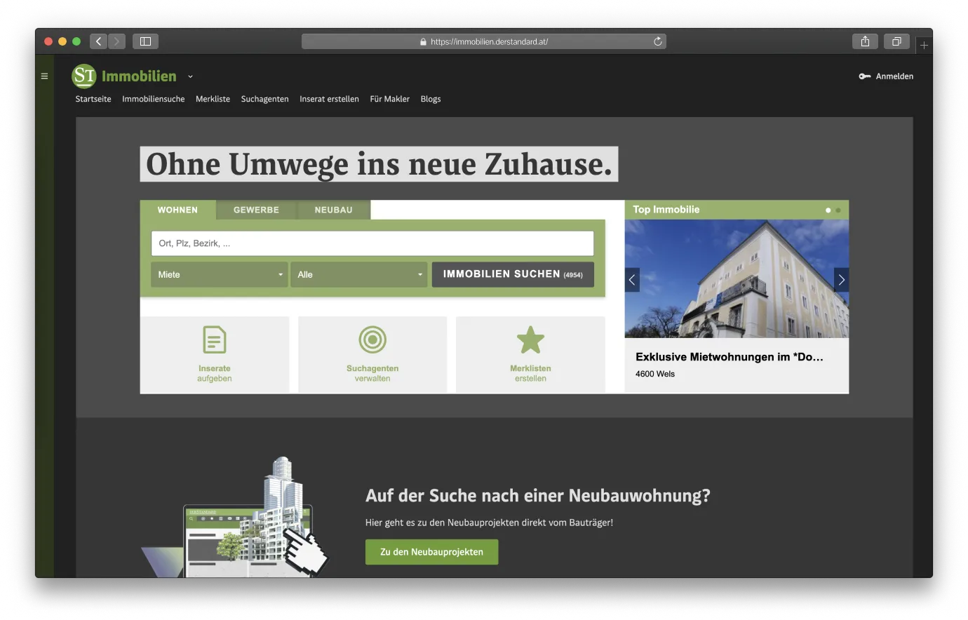Immobilien 網站頁面